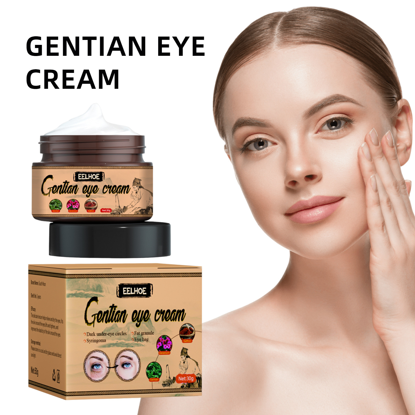 Eelhoe Eye Cream Is a Moisturizing, Gentle, and Nourishing Eye Cream That Cares for the Delicate and Tender Skin Around the Eyes for Daily Application