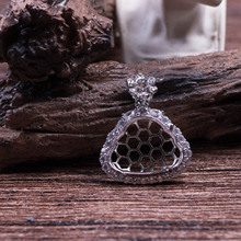 925纯银佛公吊坠空托镶嵌 小佛公翡翠吊坠镶嵌空托吊坠托DIY配件