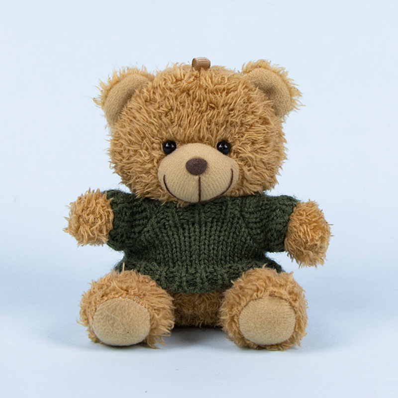 Lindo osito llavero colgante regalo creativo muñecas de peluche vestidas osito de peluche colgante de mochilas escolares para parejas