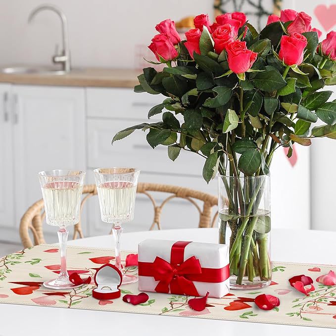 Transfronteriza Amazon Venta caliente cartas Día de San Valentín decoración del hogar camino de la Mesa mantel restaurante decoración de lino impreso mantel