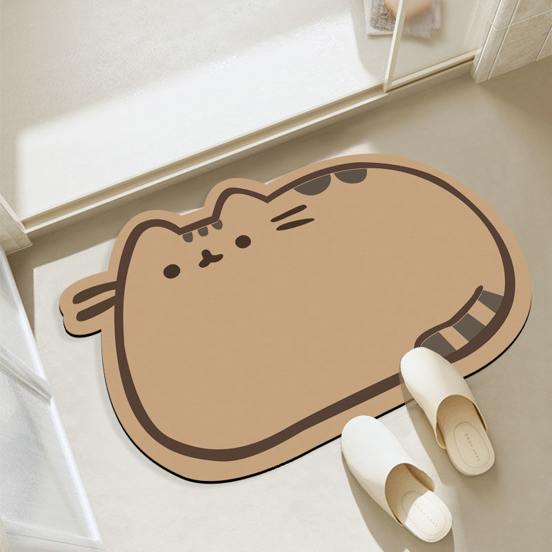 Cartoon Animal Water-Absorbing Diatomaceous Earth Mat for Home Use, Easy to Maintain, Living Room Floor Mat, Entrance Door Mat, Cross-Border Shipping