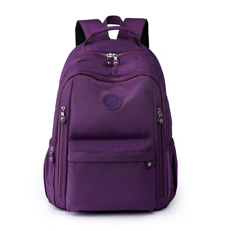 Summer New Nylon Dual Shoulder Bag for Women Wholesale Large Capacity Korean Style Travel Small Backpack Simple Pure Color Casual School Bag