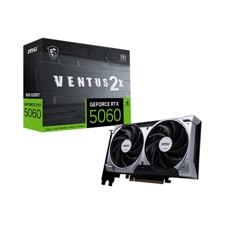 Graphics Card (MSI) GeForce RTX 5060 VENTUS 2X 8GB OC, Dual-Fan, Overclocked
