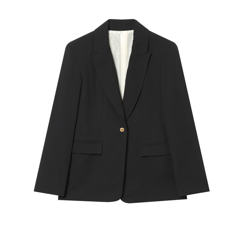 Aliexpress Wholesale Summer New Women's Versatile Solid Color Single-Breasted Slim-Fit Blazer with Shoulder Pads 2253599