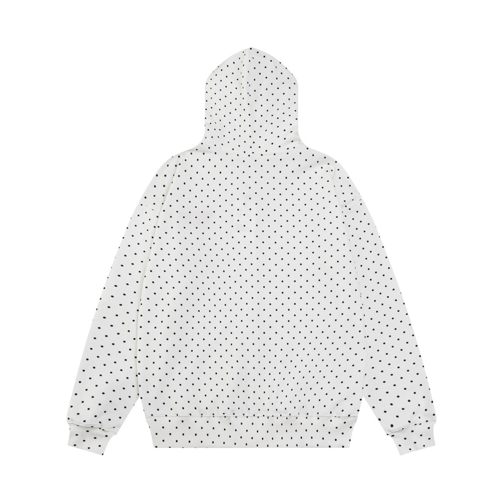 Ropa de hombre Trajes casuales deportivos para hombres y mujeres, marca de moda, chaqueta sudadera con capucha y lunares con estampado completo, pantalones holgados de campana con pierna ancha_voghion.com