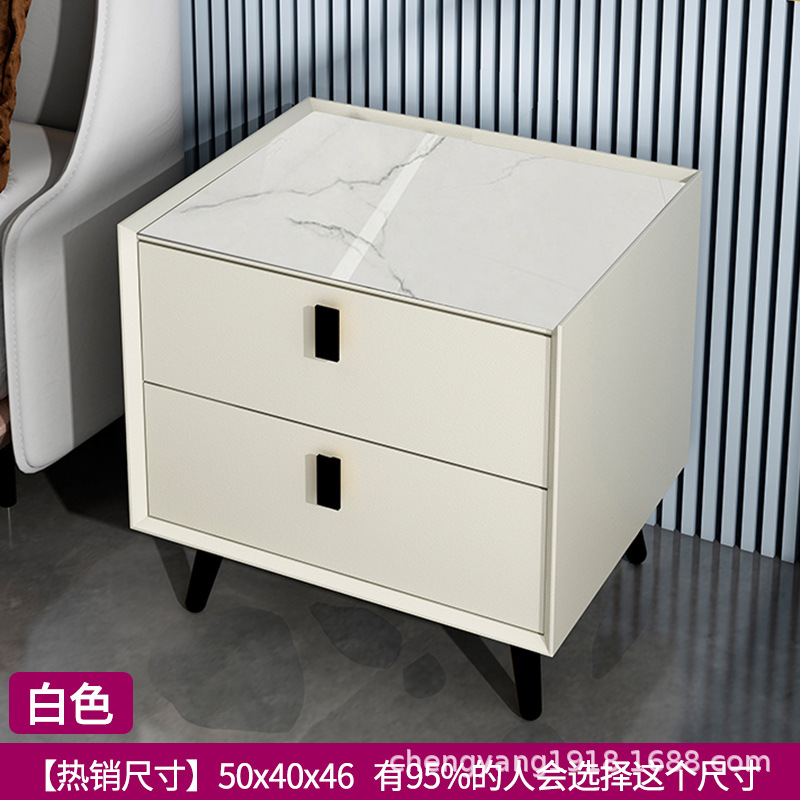 Mesita de noche madera maciza Placa de roca simple moderno Internet celebridad dormitorio mesita de noche protección del medio ambiente todo partido gabinete de almacenamiento mesita de noche