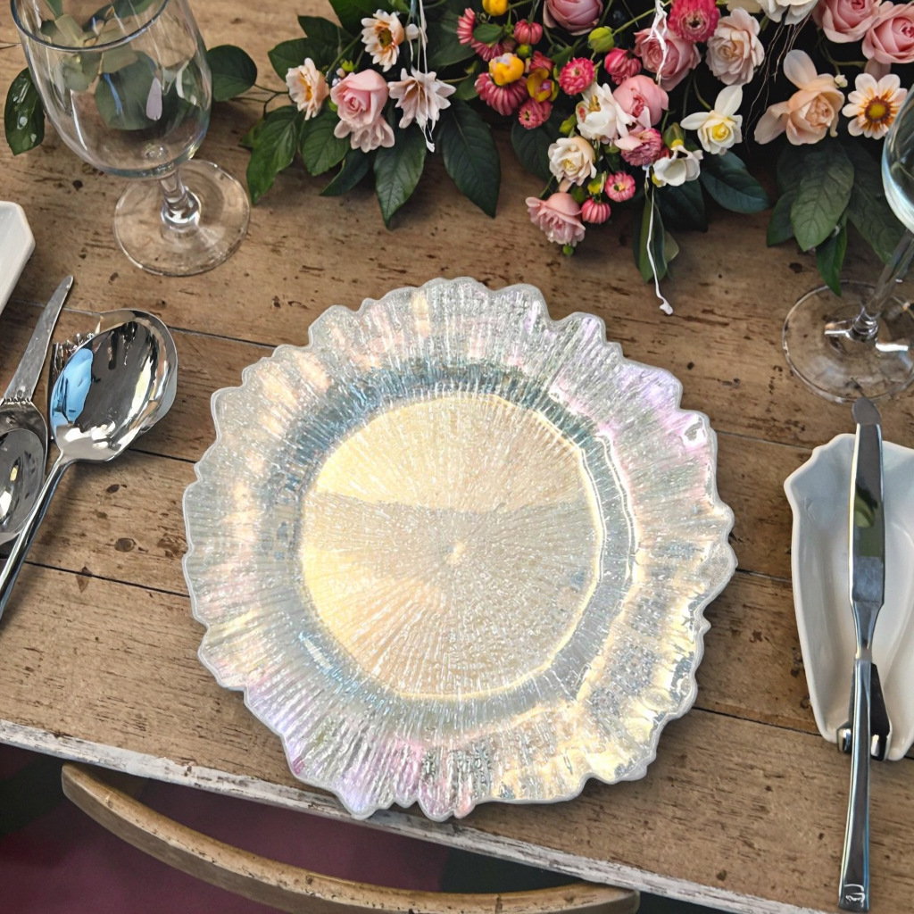 Nuevas placas de cargador retro irregulares transfronterizas exclusivas para platos de frutas platos de hotel comercio exterior mayorista