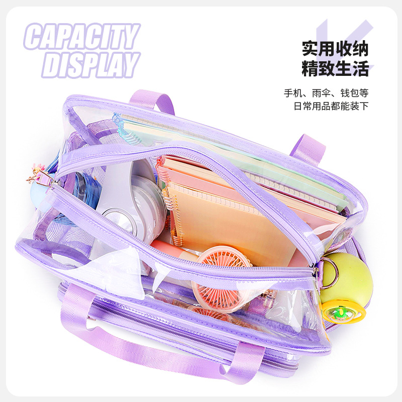Amazon fuente transfronteriza bolsa transparente hombro diagonal portátil impermeable escuela primaria escuela secundaria escuela secundaria mochila escolar de gran capacidad