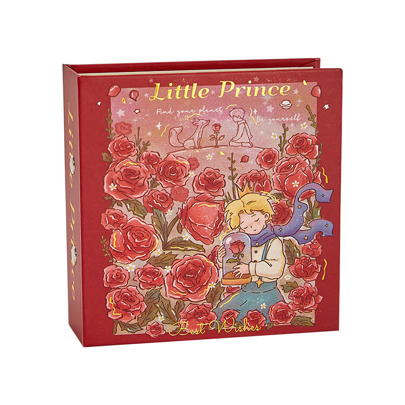 Libro de tarjetas de cuadrícula del primer palacio del principito Álbum de almacenamiento portátil mini retro de alto valor Idol Little Card Álbum Polaroid