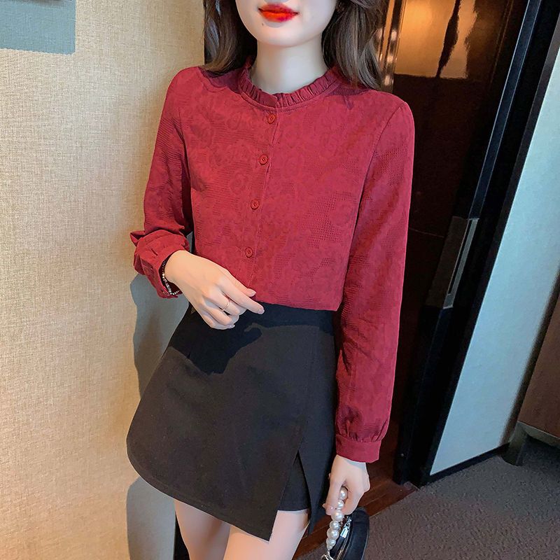 立领雪纺衬衫打底衫春秋装2025年秋冬女新款长袖时尚洋气内搭上衣|undefined