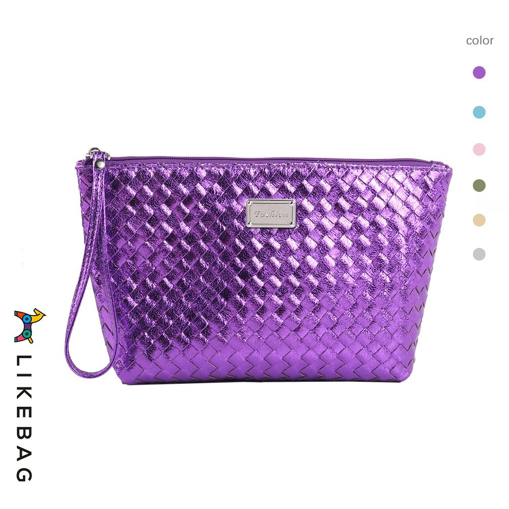 Bolsa de cosméticos de mano transfronteriza europea y americana bolsa de viaje tejida de moda bolsa de almacenamiento portátil bolsa de lavado logo puede ser añadido