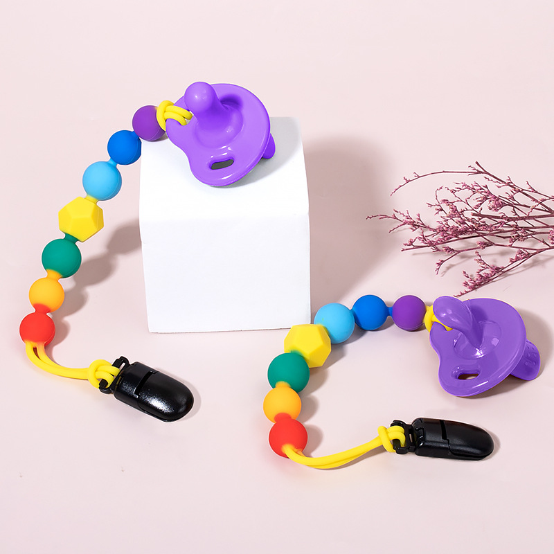 Customized Baby Pacifier Chain, Baby Teething Stick, Day and Night Baby Pacifier Silicone Chew