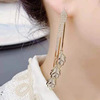 Long advanced earrings with tassels, silver 925 sample, internet celebrity, high-quality style