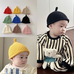 秋冬季宝宝针织毛线帽婴幼儿可爱百搭奶嘴帽男女儿童保暖瓜皮帽子