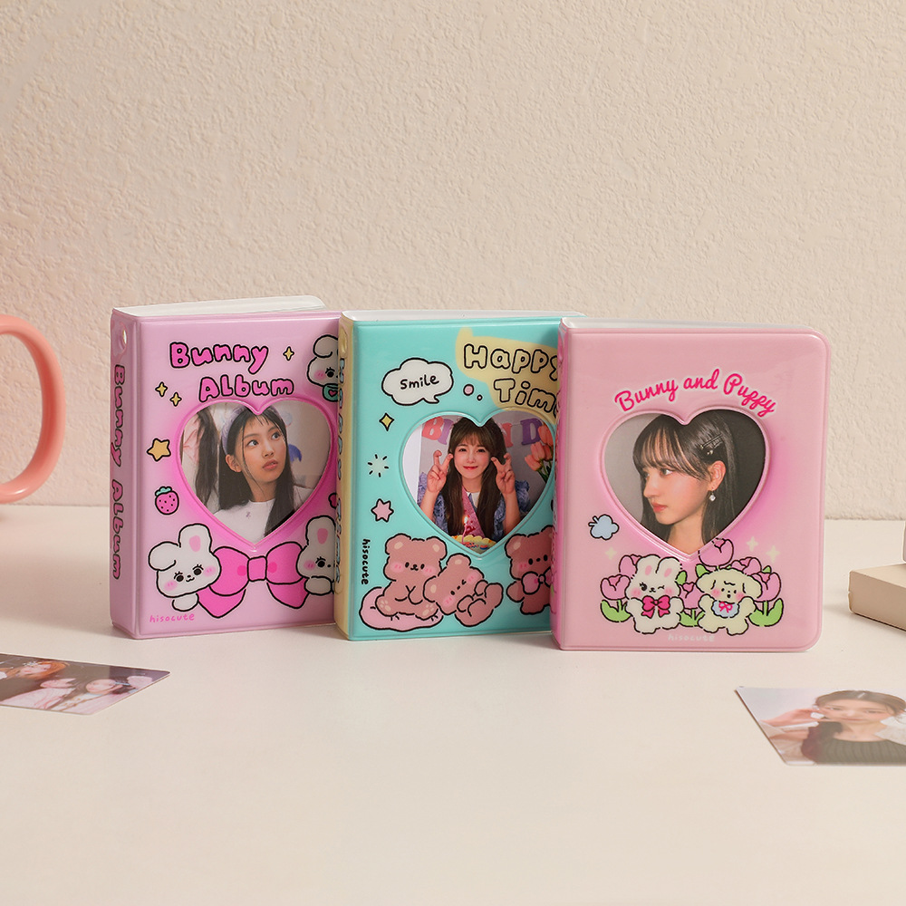 Hisocute lindo conejo un libro de tarjetas Palace Girl's tres pulgadas álbum Polaroid Star-Chasing girl's storage book