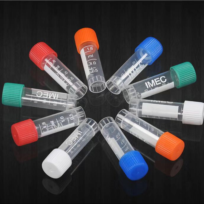 化学1.5ml5ml一次性塑料带刻度可立冻存管螺旋盖平底试管冷冻管