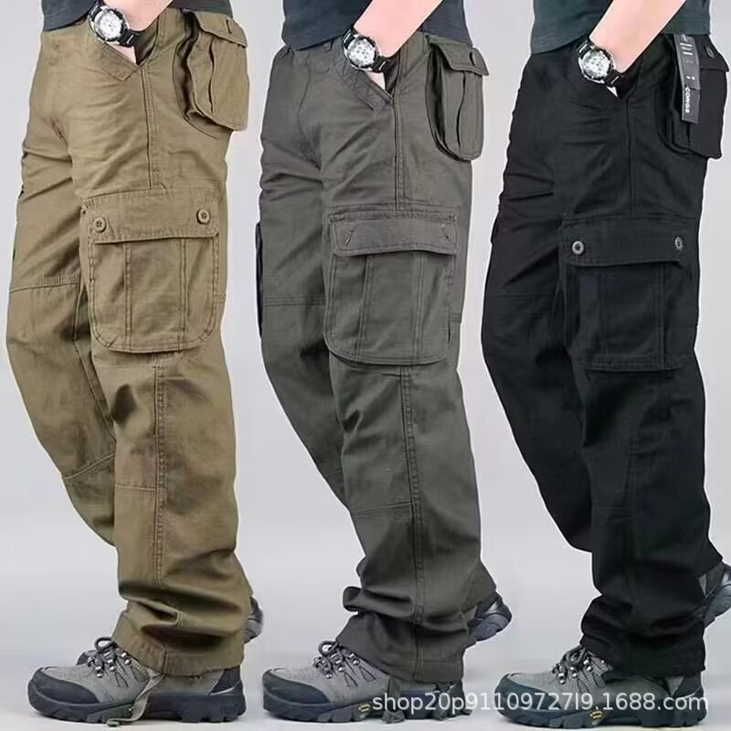 Cross-Border Cargo Pants Men's Multi-Pocket Sports Pants Autumn and Winter New Work Pants Loose Outdoor Multi-Functional Casual Pants