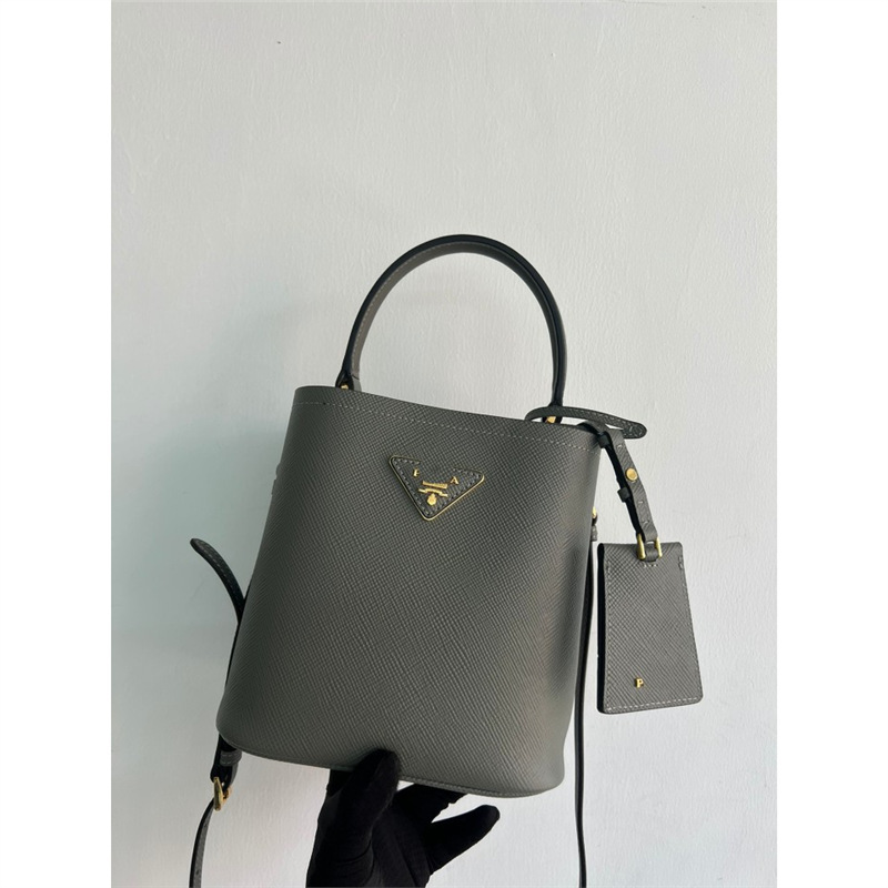 P Lada Panier Triangle Shopping Bag Saffiano Handbag Genuine Leather Bucket Bag High Quality 1Ba217
