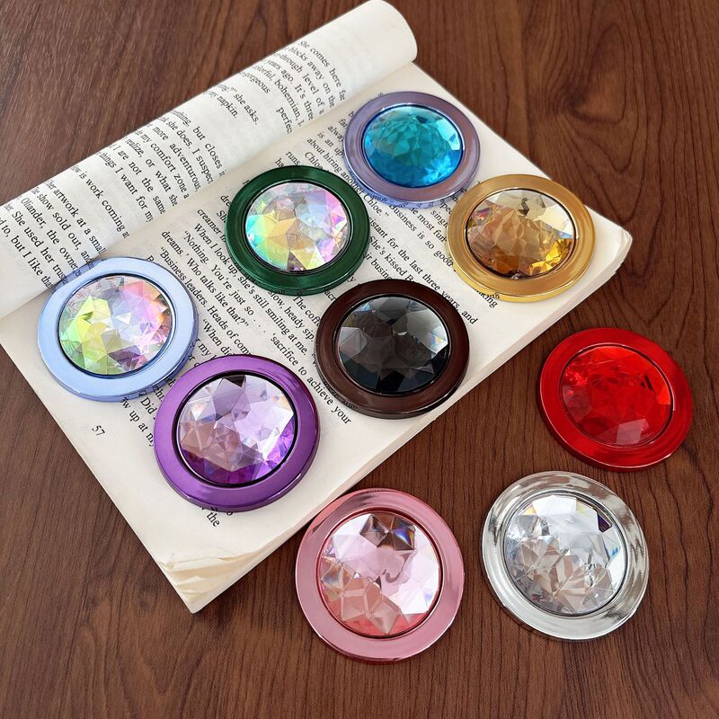 Colorful multi-color optional drill surface design electroplated magnetic chassis for iPhone detachable mobile phone accessories