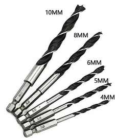 5PC木工钻电钻转头木工专用开孔器麻花钻头4-10mm扩孔器工具套装