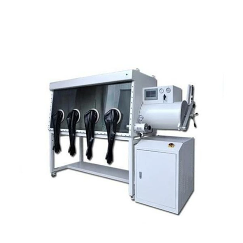 Лабораторный вакуумный перчаточный ящик двойной рабочей станции с системой очистки H2O и O2