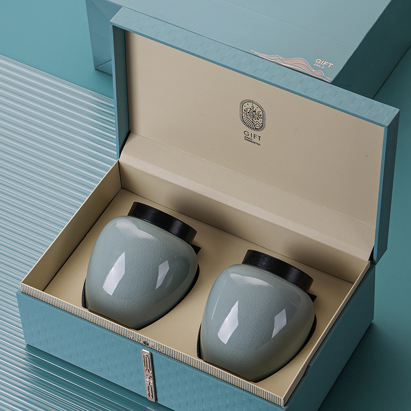 中秋好礼陶瓷罐茶叶罐包装盒空礼盒古树红茶金骏眉祁门红茶礼盒装