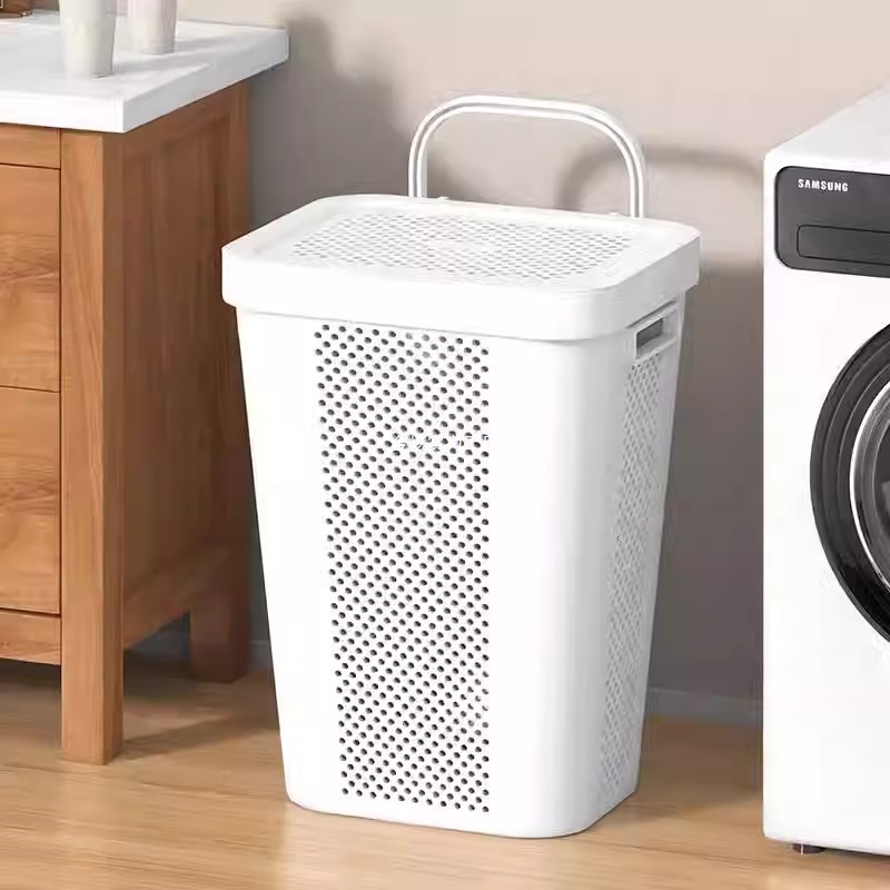 Household Laundry Basket Dirty Clothes Hamper Bedroom Bucket Japanese-Style Dirty Clothes Storage Basket Dirty Clothes Hamper Bathroom Large Capacity Classification