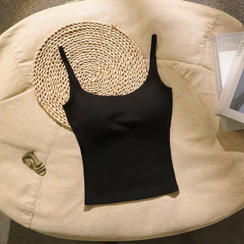 New American Style Lace Stitching Backless Sling with Chest Pad with Fixed Cup Chest Pad Slim Fit Top Women's Underwear