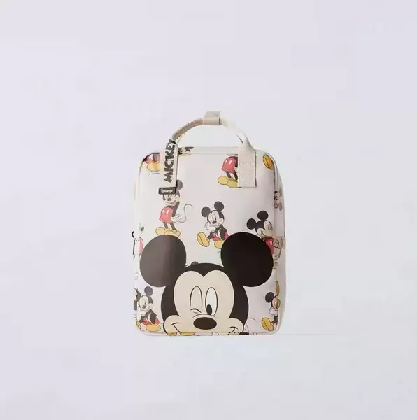 Cross-Border 2025 Winter New Product Children's Bag Toddler Off-White Disney Mickey Mouse Print Backpack
