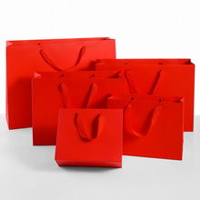 新年红色手提袋纸袋礼物礼品包装袋子喜庆印logo白卡纸婚礼