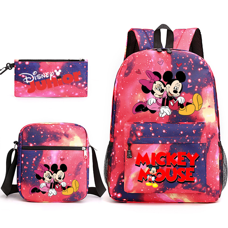 3-pieza portátil traje para niñas estudiantes universitarios niños mochila de lona Mickey/ratón 2022