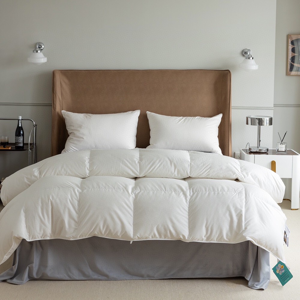 匈牙利进口高端维莱尔97朵朵白鹅绒被子冬天加厚保暖双人羽绒被芯