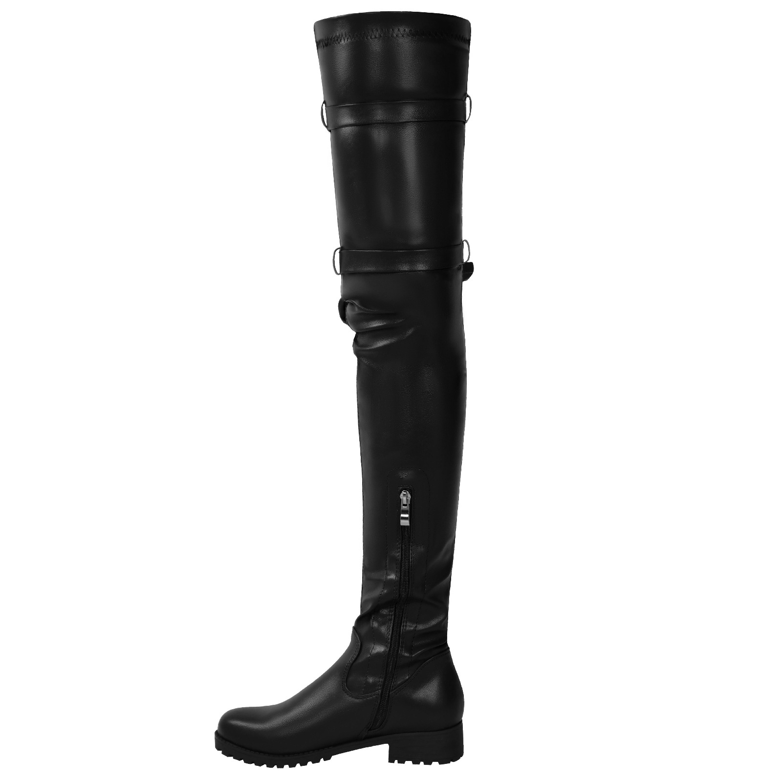 Damen Overknee Stiefel Mit Niedrigem Blockabsatz Und Mini Tasche_voghion.com