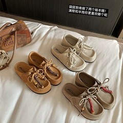 现货~34-42码苏茵茵袋鼠小面包~两种版本增高厚底休闲勃肯拖鞋女