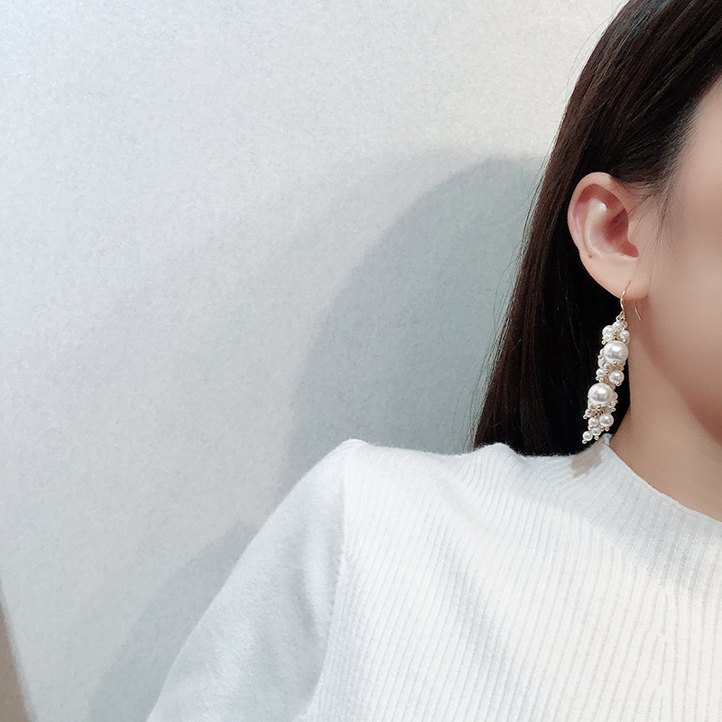 Geometric Pattern Elegant Vintage Style Geometric Artificial Pearl Alloy Tassel Plating Women's Drop Earrings