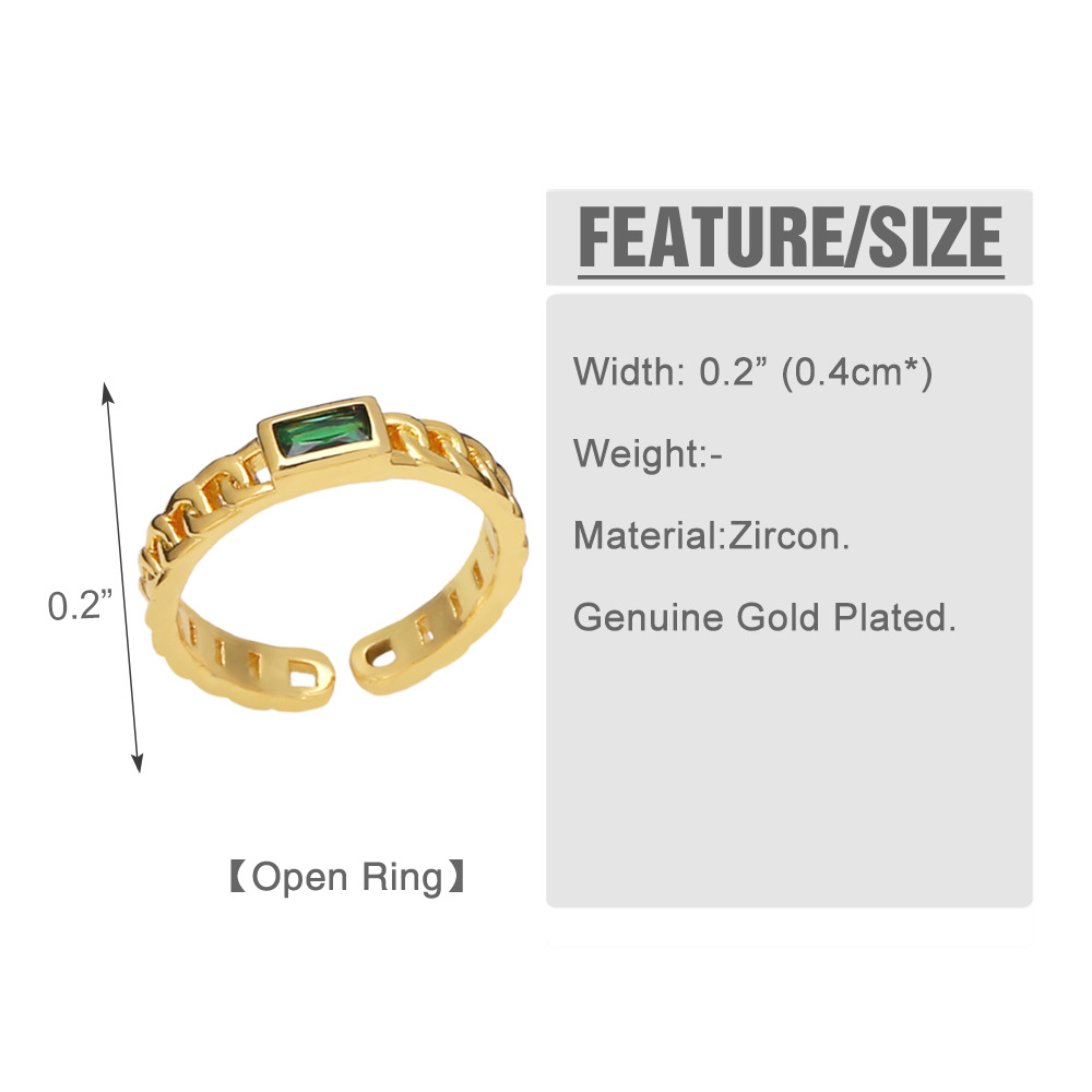 Fashion Copper Geometric Pattern Ring Daily Electroplating Zircon Copper Rings display picture 1