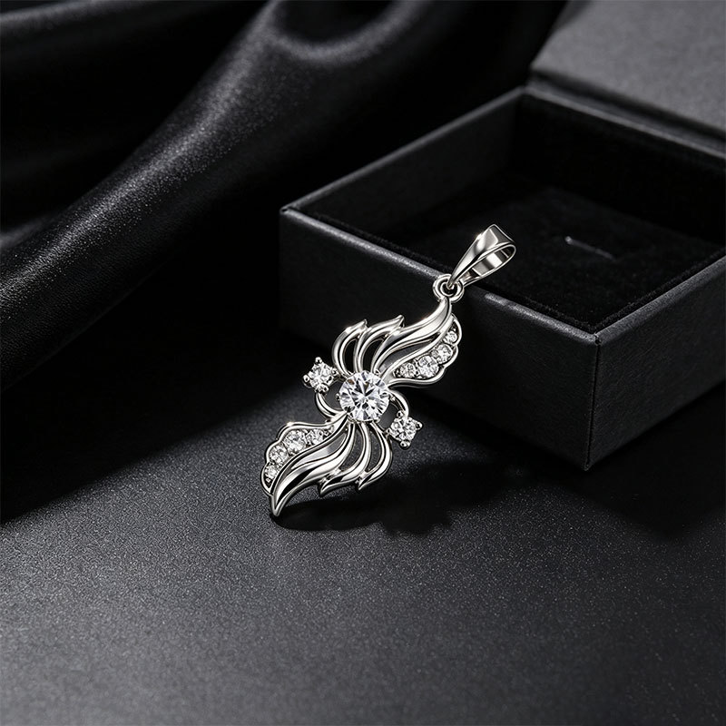 Colgante de Pluma Calada de Aleación de Cobre Galvanizado
