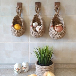 Fruit Basket Kitchen Storage Wall-mounted Vegetable Hanging Wall Vegetable Fruit BasketA24