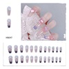 Removable fake nails, nail stickers for nails with bow for manicure, ready-made product, french style