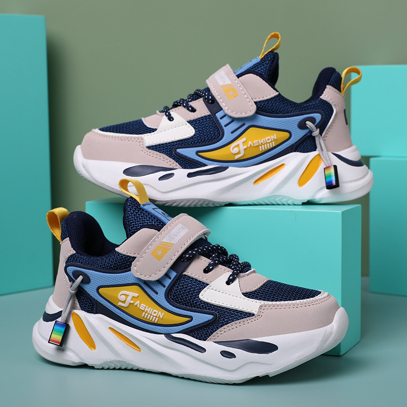 2024 otoño zapatos deportivos para niños malla transpirable, ligero y desodorante zapatos para correr para niños con cordones zapatos para niños con publicación mágica