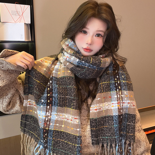 Scarf women's winter high-end Korean style all-match imitation cashmere scarf thickened and lengthened scarf atmosphere warm shawl