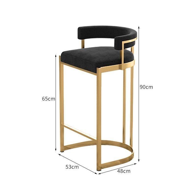 Silla de bar taburetes altos de hierro forjado respaldo casero tablero de aluminio escandinavo de lujo simple silla de bar silla alta image 15