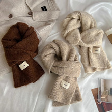 新款软糯EGG纯色羊毛针织围巾仿羊绒围脖冬季保暖韩国东大门纯色