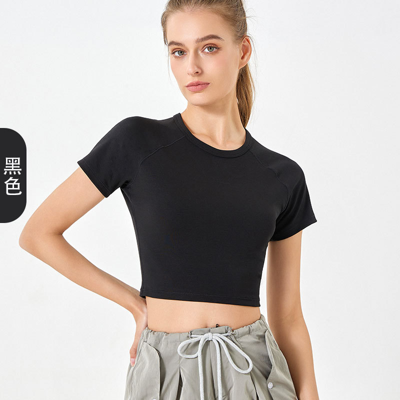 2025 nuevo algodón de ácido hialurónico corto de manga corta de cuello redondo de alta elasticidad de la piel deportiva secado rápido chaqueta