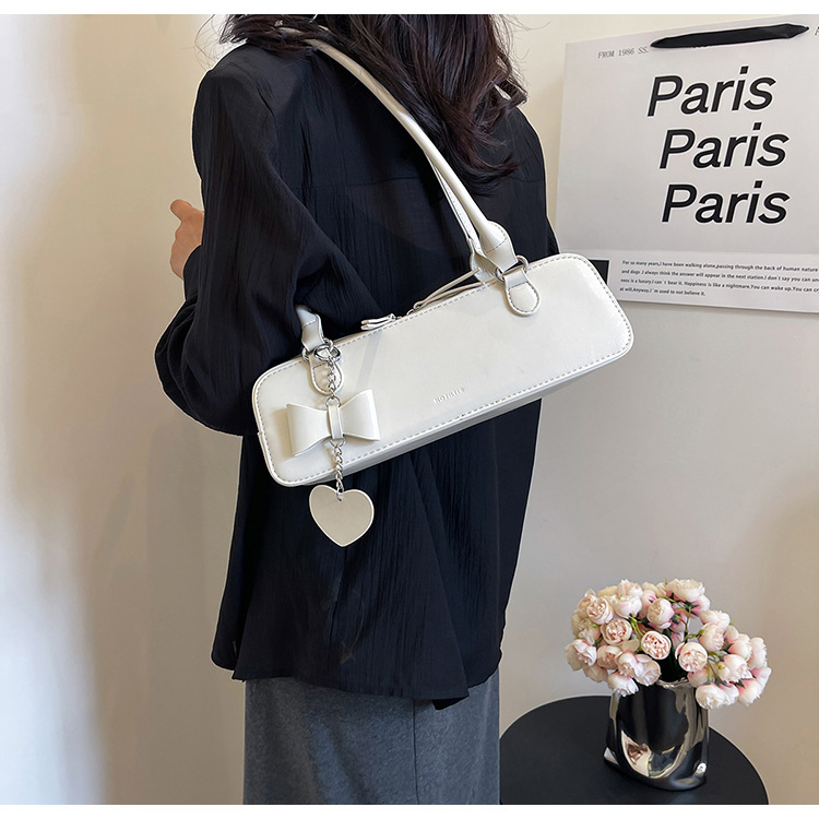 Casual, Daily Occasion Women's Medium Pu Leather Solid Color Bow Knot Streetwear Square Zipper Underarm Bag