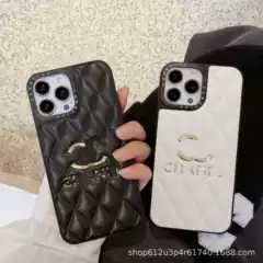 Apple Phone Case for iPhone 16 Pro Max Premium Luxury 15 Leather Creative Diamond Quilted Chanel Style 14