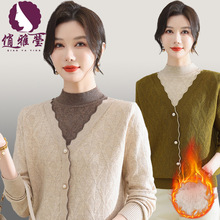 俏雅莹冬季新款中老年女装半高领内搭保暖加厚针织衫妈妈装毛衣