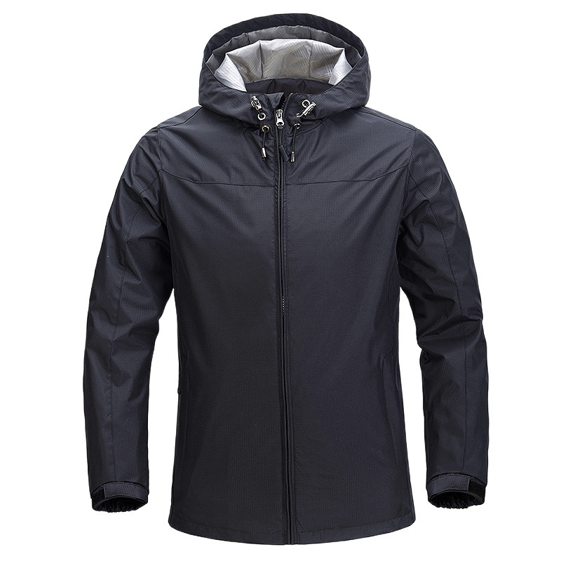 Chaqueta de asalto encapuchada hombre abrigo a prueba de viento de color sólido deportivo al aire libre impermeable lluvia ropa de montaña ropa de compra de grupo