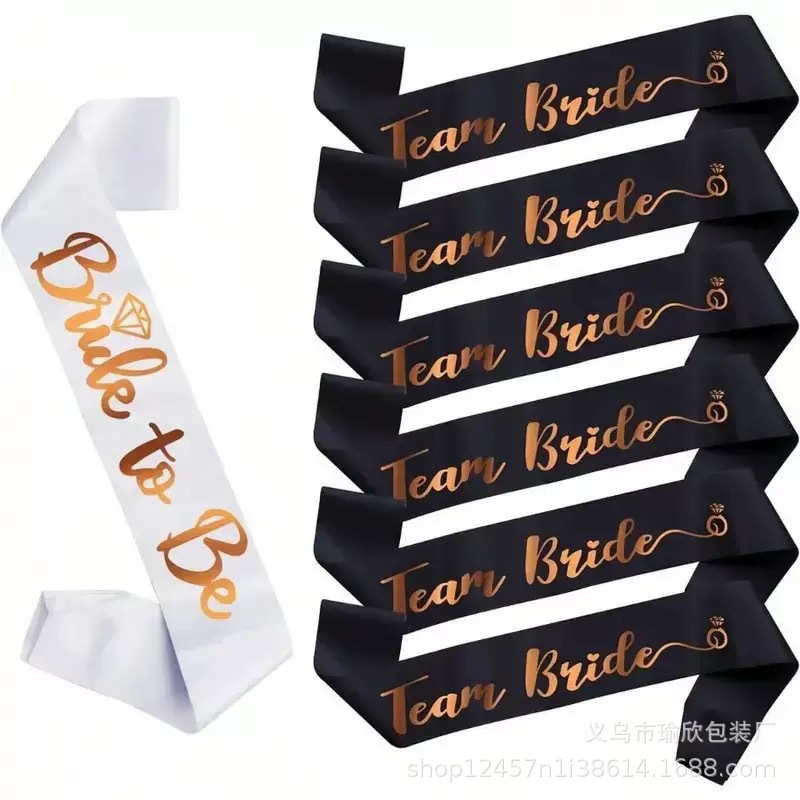 Fiesta de solteros Blanco Bride to be Bride Shoulder Band Set Team Bride Band