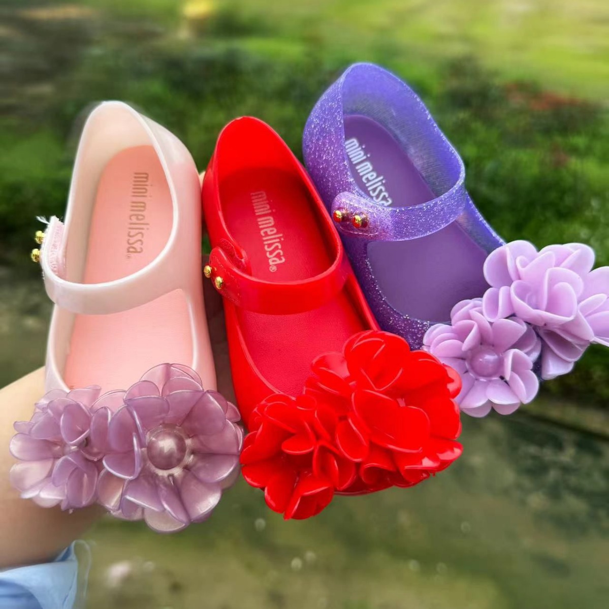 Brazilian Melissa Children's Shoes Melissa 2026 New Girls' Sandals with Bow and Camellia Flower Princess Jelly Shoes